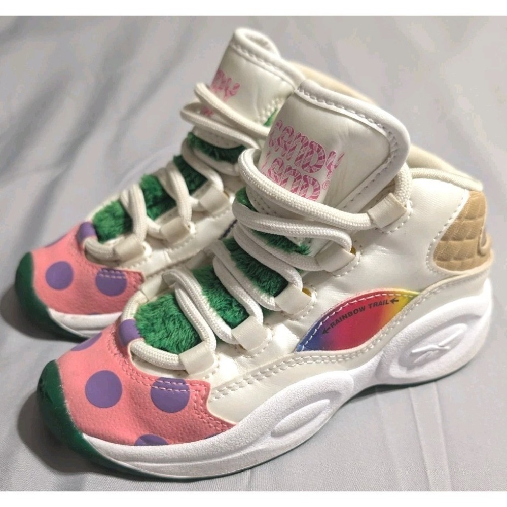 Reebok Candy Land Question Mid Toddler Shoes Size 11 Rainbow Trail Sneakers